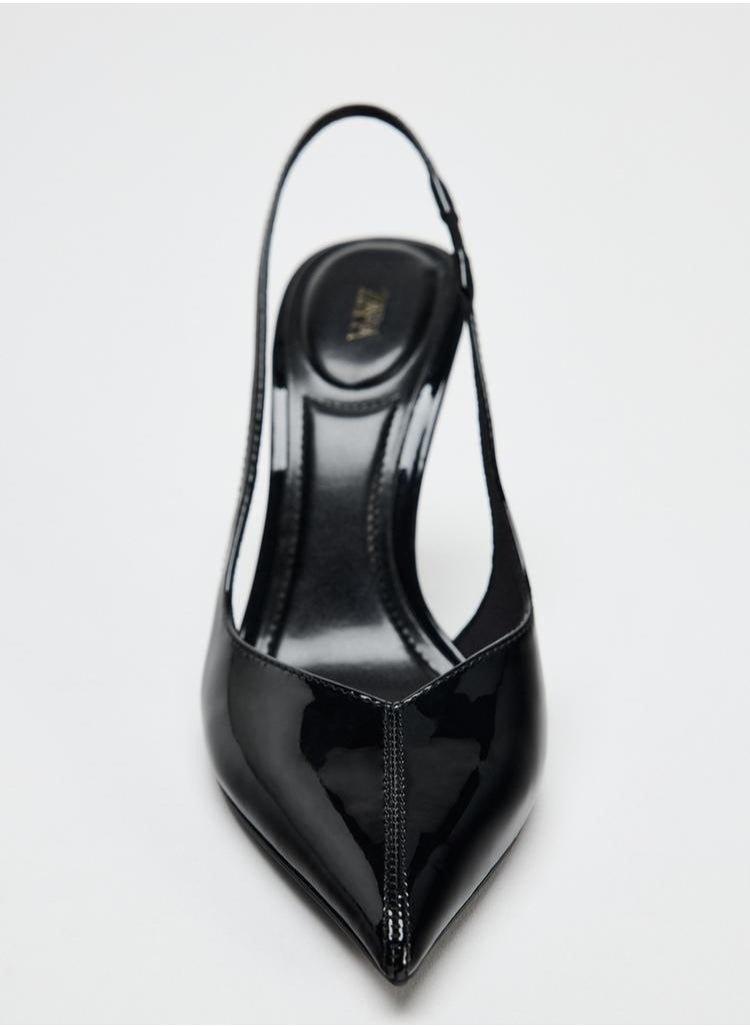 Zara Patent effect slingback shoes  - Image 2
