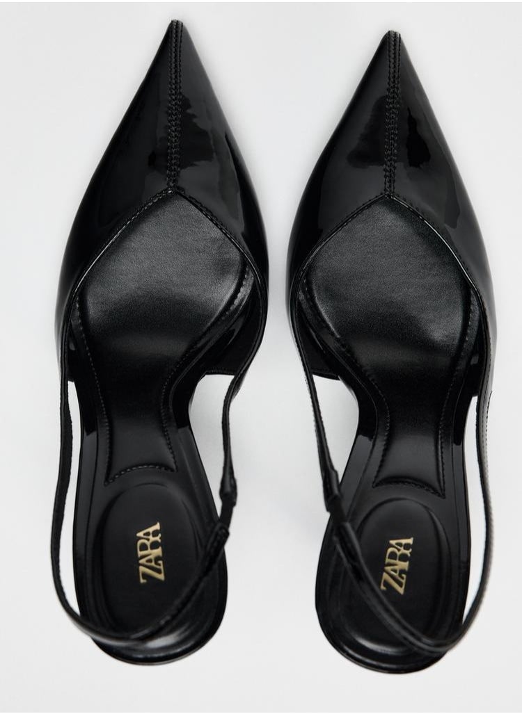 Zara Patent effect slingback shoes  - Image 4