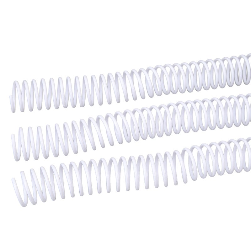 50 Pcs Spiral Binding Coil 19mm Diameter 48 Loop 4:1 Pitch 170 Sheet Capacity A4 Binding Spine White - Image 2