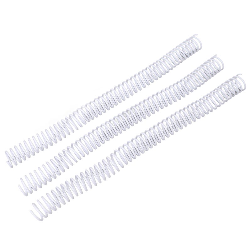 50 Pcs Spiral Binding Coil 19mm Diameter 48 Loop 4:1 Pitch 170 Sheet Capacity A4 Binding Spine White - Image 1