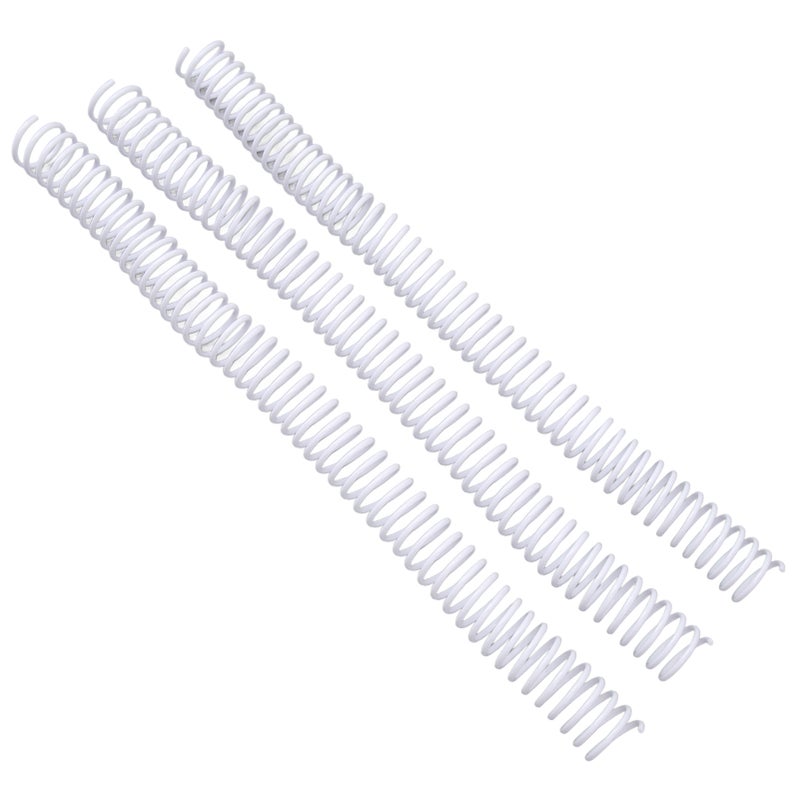 50 Pcs Spiral Binding Coil 19mm Diameter 48 Loop 4:1 Pitch 170 Sheet Capacity A4 Binding Spine White - Image 3
