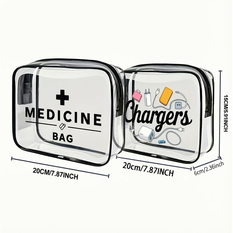 White 4 Wire Bundle Multi Pack Portable Transparent Waterproof PVC Storage Bags - Image 5