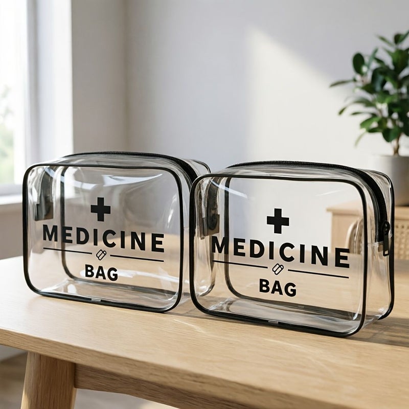 White 4 Wire Bundle Multi Pack Portable Transparent Waterproof PVC Storage Bags - Image 4