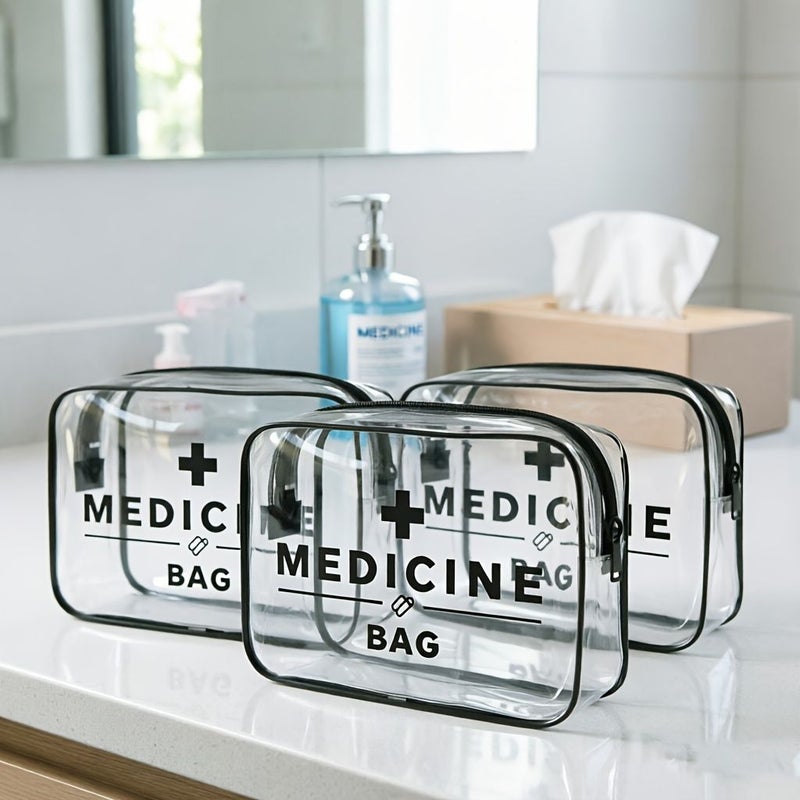 White 4 Wire Bundle Multi Pack Portable Transparent Waterproof PVC Storage Bags - Image 2