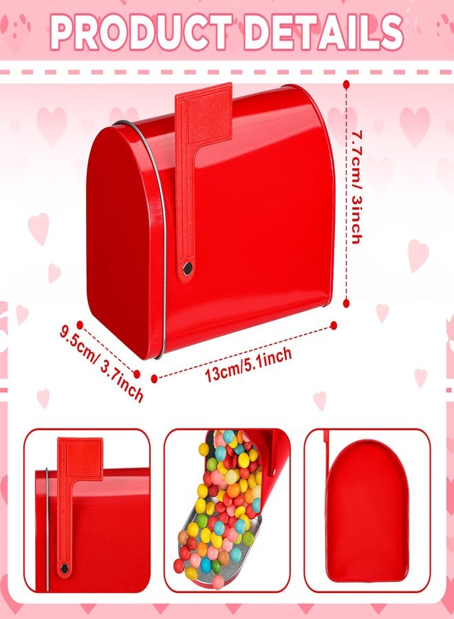 Yaocom 6 Pcs Valentines Day Tin Mailbox Valentine Party Play Mailbox Valentine's Boxes for Adults Valentine's Day Greeting Card Exchange Gifts Cookie Candy Storage Party Favors - Image 3