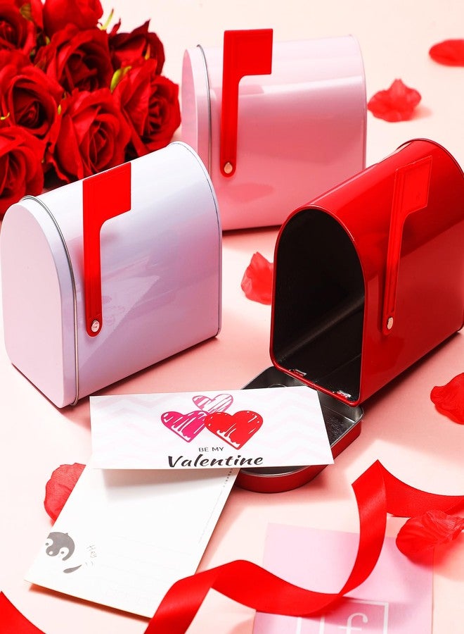 Yaocom 6 Pcs Valentines Day Tin Mailbox Valentine Party Play Mailbox Valentine's Boxes for Adults Valentine's Day Greeting Card Exchange Gifts Cookie Candy Storage Party Favors - Image 2