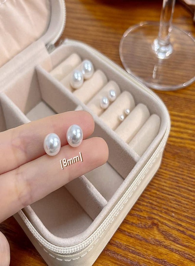POYAMUSE Vintage Flapper Style Pearl Stud Earrings Set - Colorful Imitation Pearls Stud Earrings for 1920s Costume Jewelry-1-8mm - Image 2