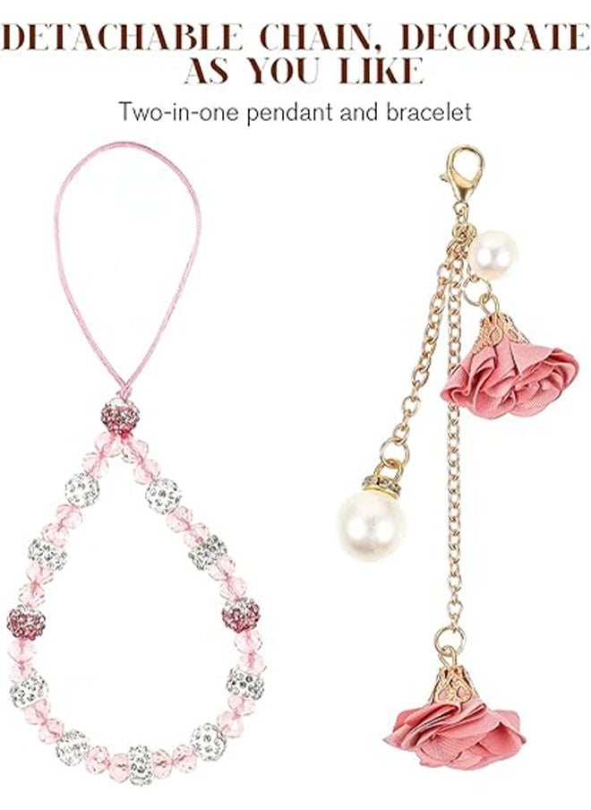 HY - Hemobllo Cell Phone Straps Creative Crystal Flower Pendant - Small Flower Pendant Mobile Phone Lanyard - Mobile Phone Camera Wallet MP3 MP4 iPod PSP Keychain for Women Wristband - Image 1