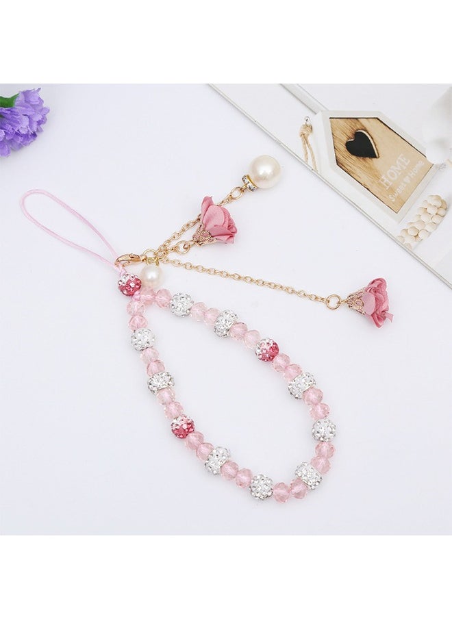 HY - Hemobllo Cell Phone Straps Creative Crystal Flower Pendant - Small Flower Pendant Mobile Phone Lanyard - Mobile Phone Camera Wallet MP3 MP4 iPod PSP Keychain for Women Wristband - Image 1