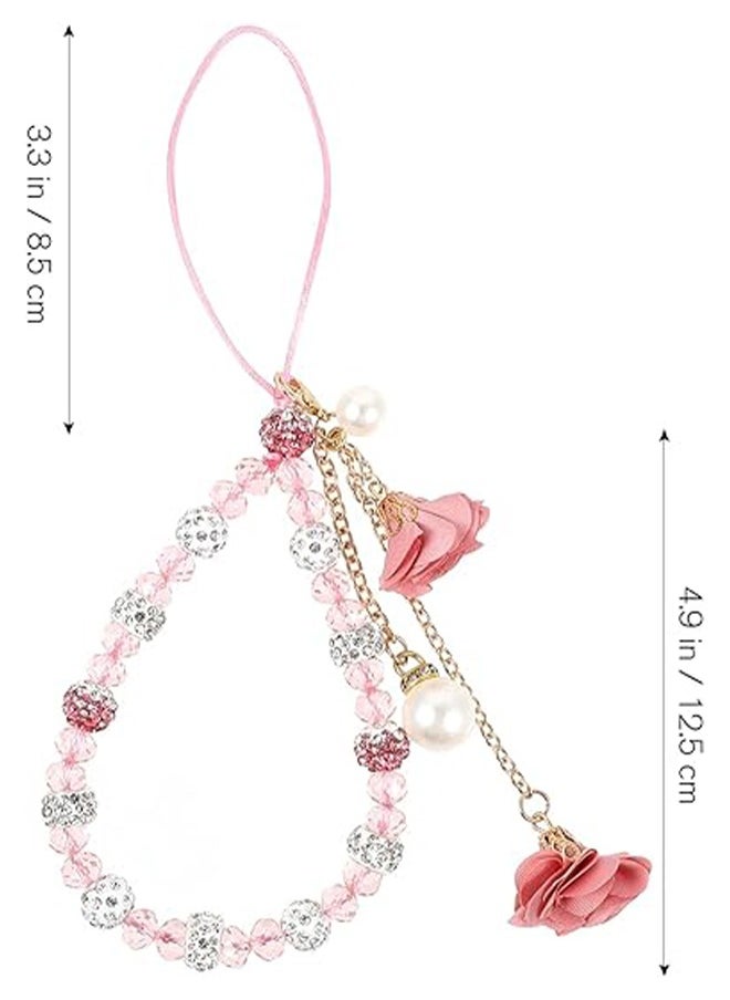 HY - Hemobllo Cell Phone Straps Creative Crystal Flower Pendant - Small Flower Pendant Mobile Phone Lanyard - Mobile Phone Camera Wallet MP3 MP4 iPod PSP Keychain for Women Wristband - Image 1