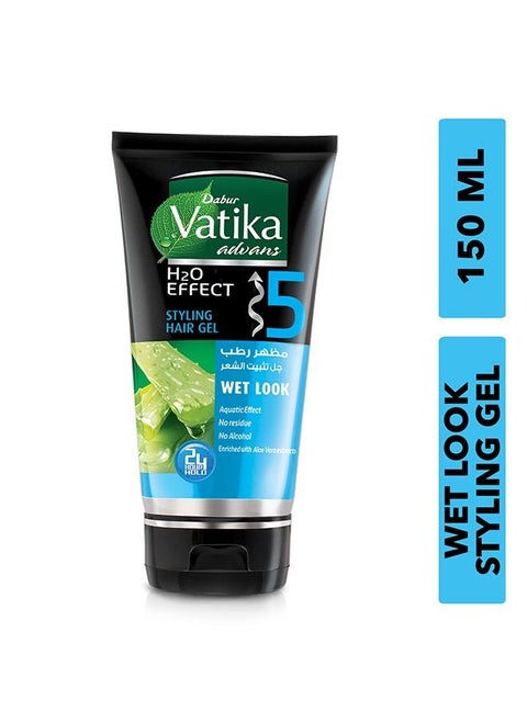 Vatika Naturals Advans Wet Look Styling Hair Gel with H20 Effect | Strong Hold & High Shine | Easy to Style - 150 ml