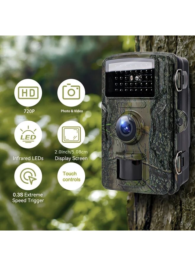 1pc 720P HD Trail Camera With 2 Inch Screen Night Vision 32GB Card - Image 2