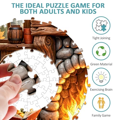 SECOGM Jigsaw Puzzles 1000 Pieces for Adults Fall Mouse Puzzles for Adults 1000 Pieces Round Puzzles with Letters On Back Difficult Challenging Hard Family Decoration Puzzle 265 265in - Image 5