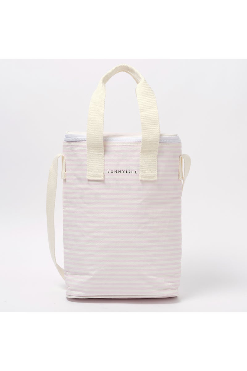 Sunnylife حقيبة تبريد مشروبات معزولة، خطوط وردية لأيام كسولة، حقيبة خفيفة الوزن للمشروبات للسفر، الشاطئ، النزهات، التخييم والفعاليات الخارجية، حقيبة مقاومة للحرارة للسفر - Image 5