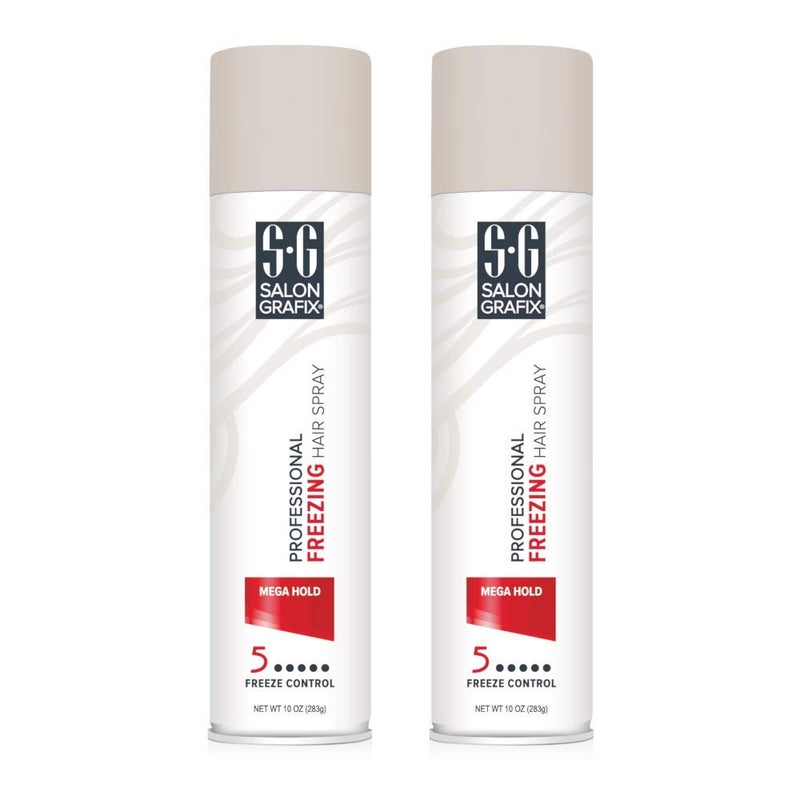 Salon Grafix Hairspray Freezing Mega Hold 10 Ounce (295ml) (2 Pack) - Image 1