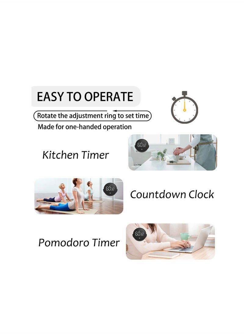 KASTWAVE Kitchen Timer for Cooking, Digital Timer for Countdown up with Holder Legible and Bright Display Magnetic Timer with Loud & Adjustable Alarm (Black)  - Image 5
