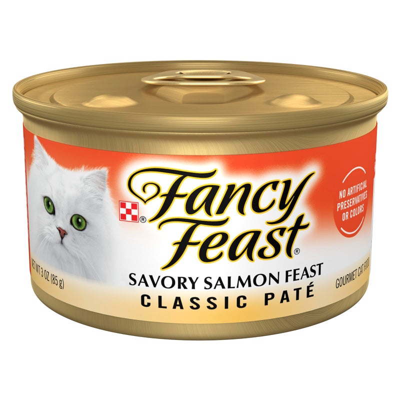 Fancy Feast Purina Fancy Feast Salmon Feast Classic Grain Free Wet Cat Food Pate - (Pack of 24) 3 oz. Cans - Image 1