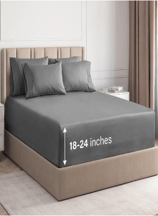 Extra Deep Pocket Sheets - 6 Piece Sheet Set - Queen Sheets Deep Pocket- Extra Deep Pocket Queen Sheets - Deep Fitted Sheet Set - Extra Deep Pocket Queen Size Sheets - Easily Fits Extra Deep Mattress - pzsku/Z45716ADD0933364F3E3CZ/45/_/1693490471/0e6ff08d-c233-412a-917a-e2b2f0bc41d9