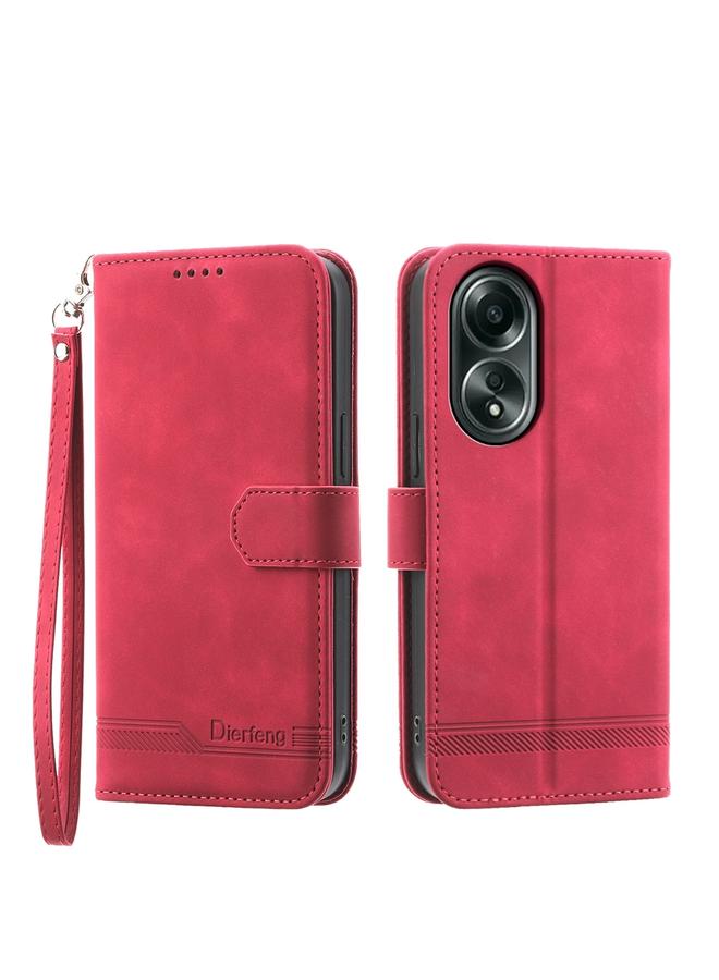 اس-توب جراب لهاتف OPPO A58 4G Dierfeng Dream Line TPU جراب هاتف هجين من جلد البولي يوريثان - Image 1