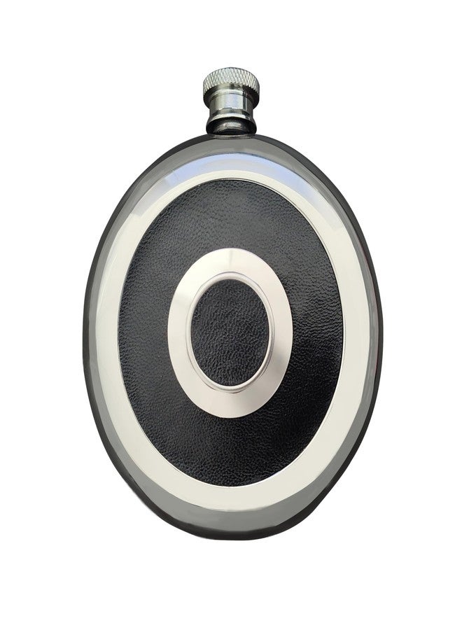 CNFLASK 5oz Round Hip Flask With Build-in Insertable Cup & Funnel (5oz, Black) - Image 4
