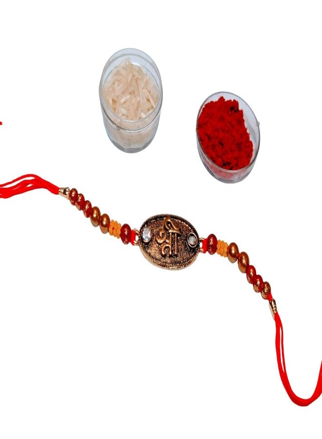 Vsaksh 6Pcs, Gold Shree Rakhi | Designer Gold‑Plated Thread for Rakshabandhan | Gift for Brother (6) - Image 1