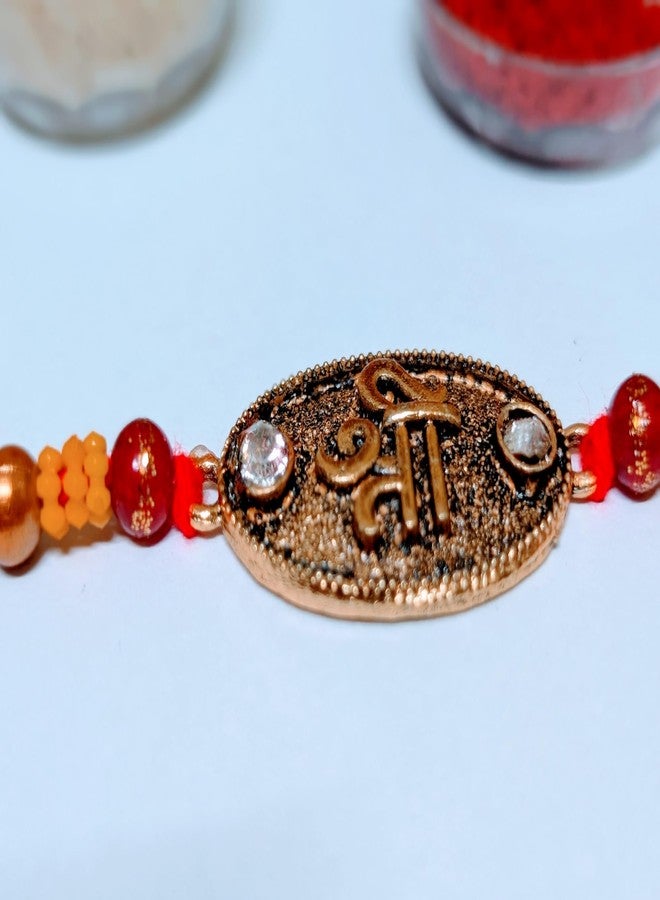 Vsaksh 6Pcs, Gold Shree Rakhi | Designer Gold‑Plated Thread for Rakshabandhan | Gift for Brother (6) - Image 3