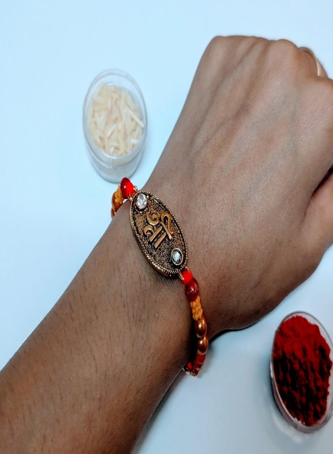 Vsaksh 6Pcs, Gold Shree Rakhi | Designer Gold‑Plated Thread for Rakshabandhan | Gift for Brother (6) - Image 5