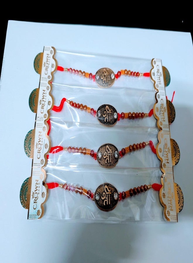Vsaksh 6Pcs, Gold Shree Rakhi | Designer Gold‑Plated Thread for Rakshabandhan | Gift for Brother (6) - Image 4