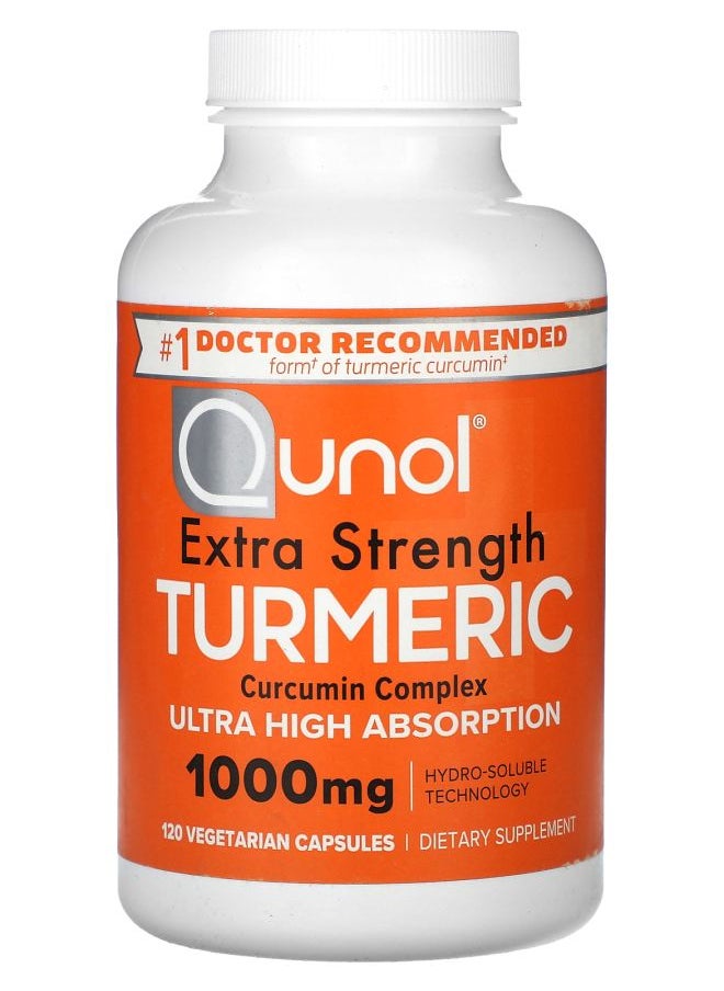 Qunol - Turmeric Curcumin Complex Extra Strength 1000 mg 120 Vegetarian Capsules (500 mg per Capsule) - Image 1