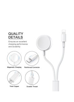 Watch Watch Charger Cable Compatible for Apple Watch Series 8 7 6 5 4 3 2 1 SE1 SE2, Watch Charging Cord, 2 in 1 Portable Phone and Watch Charger for 14/13/12/11/Pro/Max/XS/X/Airpods/Pad (1.0 M)  - Image 3