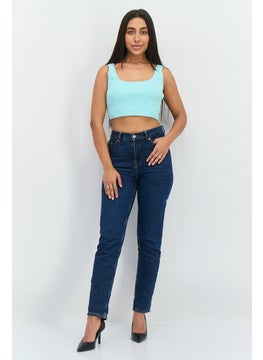 SELECTED FEMME Women Slim Fit Washed  Denim Jeans, Blue  - Image 4