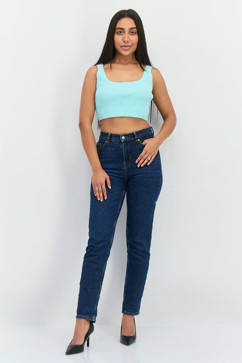SELECTED FEMME Women Slim Fit Washed  Denim Jeans, Blue - Image 4