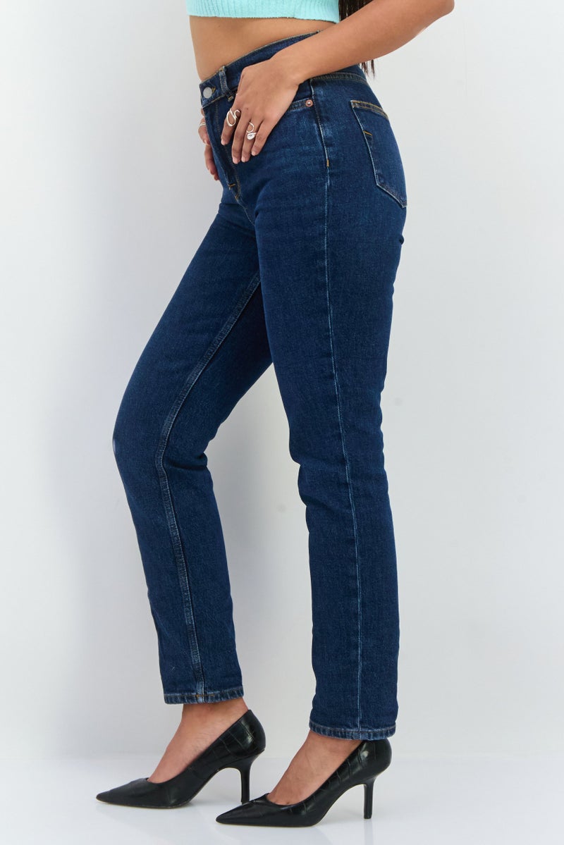 SELECTED FEMME Women Slim Fit Washed  Denim Jeans, Blue - Image 2