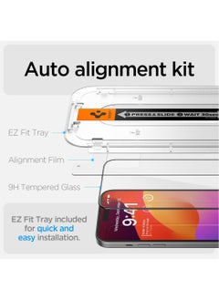 Spigen Glastr Ez Fit [2 Pack] for iPhone 15 PLUS Screen Protector Premium Tempered Glass - Full Cover Edge to Edge  - Image 3