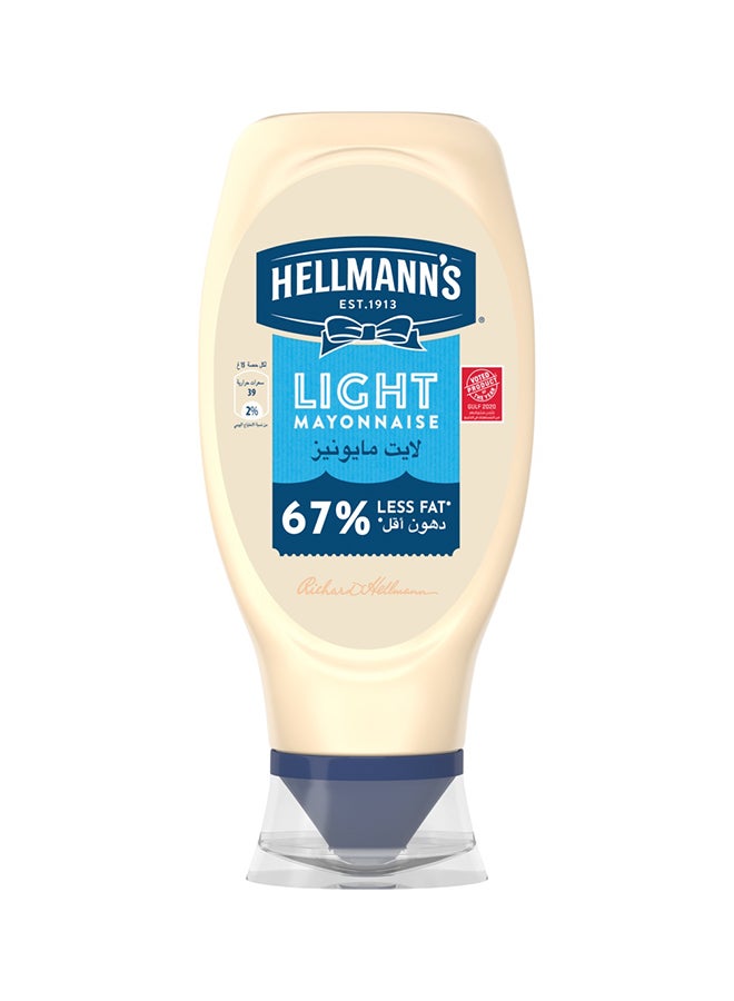Hellmann's Mayonnaise, Ideal as a dip, dressing or spread, Light mayo with 67% less fat*, 100% recycled plastic bottle, 420g - Image 1