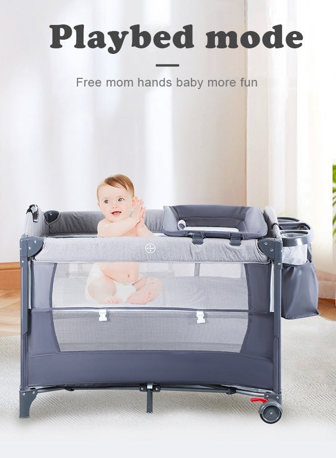 Kidilo Baby Bassinet, Bedside Sleeper for Baby, Easy Folding Portable Crib with Storage Basket for Newborn, Bedside Bassinet, Comfy Mattress/Travel Bag Included (Bassinet)  - Image 3