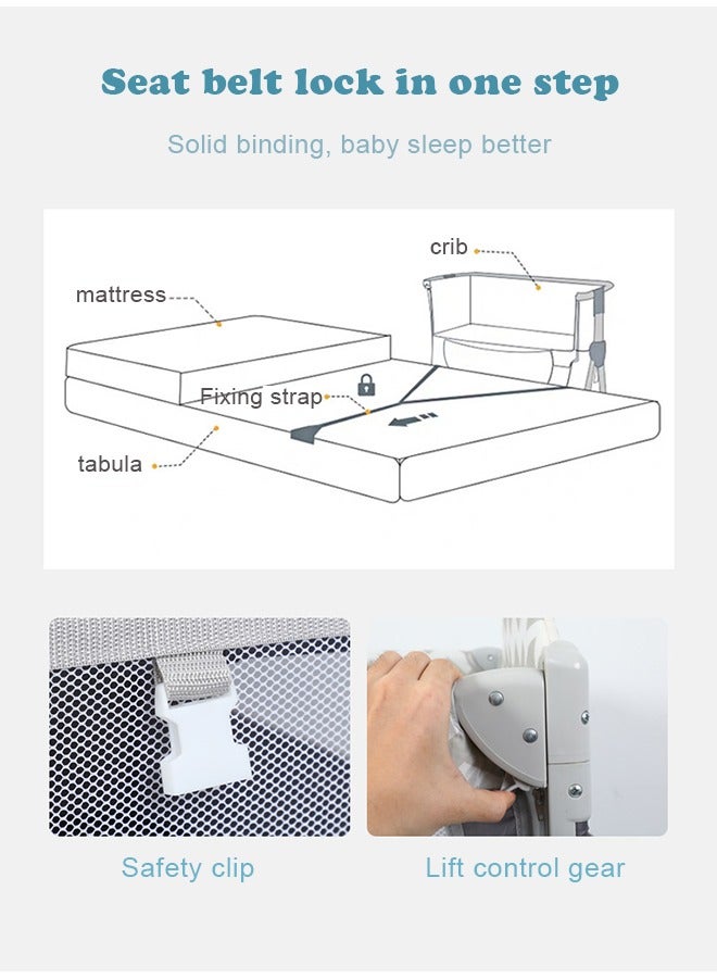 Kidilo Baby Bassinet, Bedside Sleeper for Baby, Easy Folding Portable Crib with Storage Basket for Newborn, Bedside Bassinet, Comfy Mattress/Travel Bag Included (Bassinet)  - Image 4
