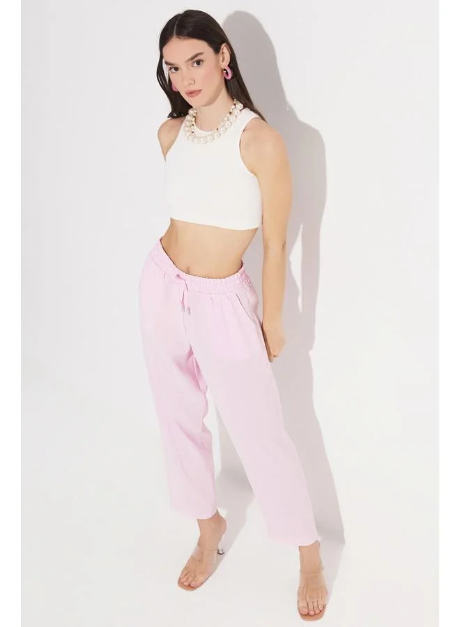 جون June Exclusive Elastic Waist Modal Blend Trousers