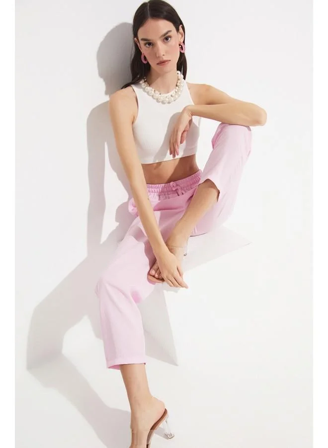 جون June Exclusive Elastic Waist Modal Blend Trousers
