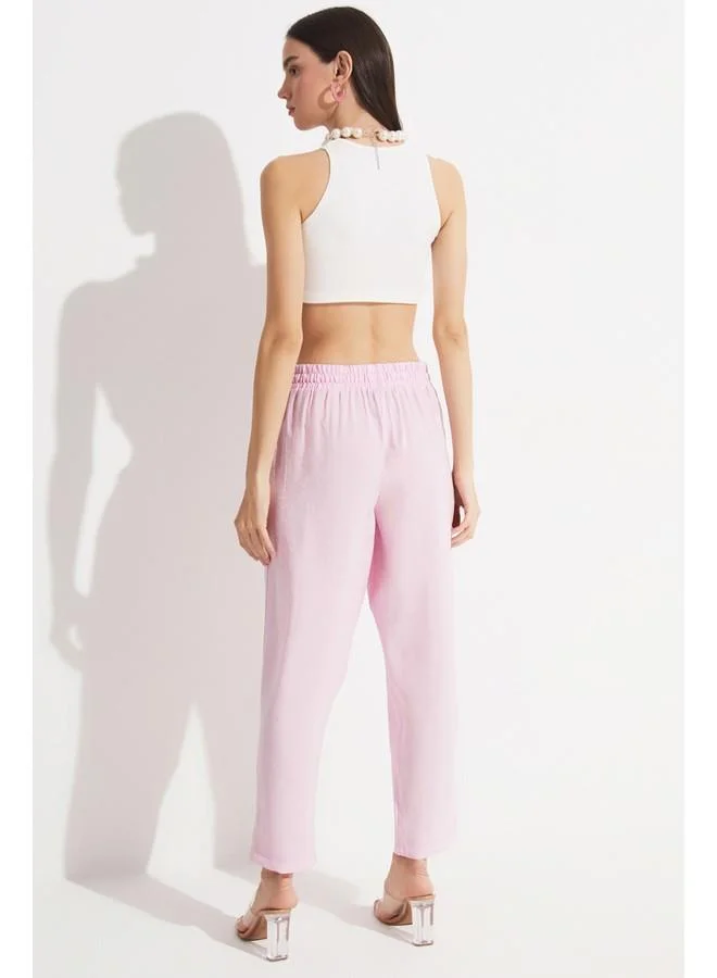جون June Exclusive Elastic Waist Modal Blend Trousers