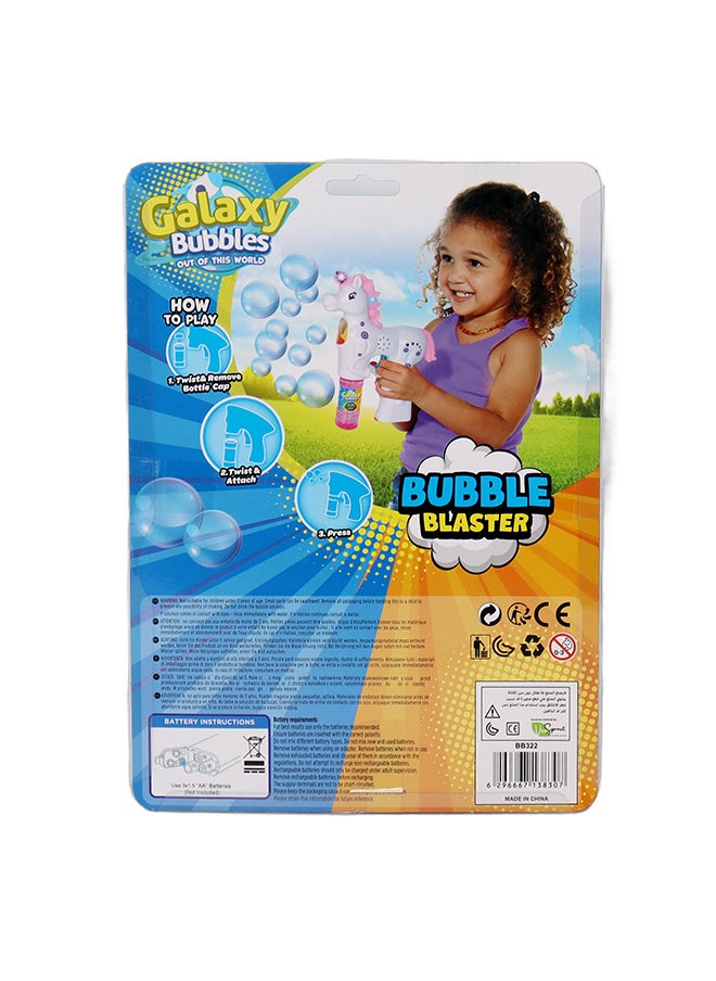 Galaxy Toys - Unicorn Bubble Blaster Withlight With 56ml Bubble Solution，3xaa Batteries Not Included - Image 1
