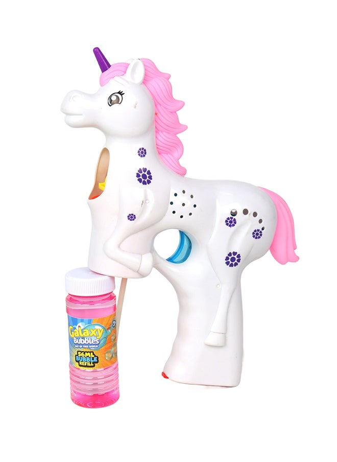 Galaxy Toys - Unicorn Bubble Blaster Withlight With 56ml Bubble Solution，3xaa Batteries Not Included - Image 1