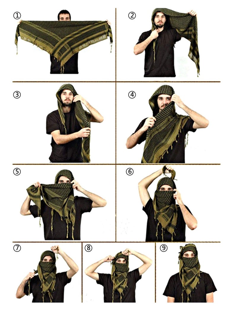Fashionable 100% Cotton Desert Scarf for Men, Versatile Arab Wrap with Tassel, Perfect for Head and Neck - Image 5