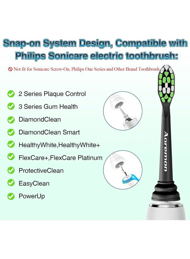 Aoremon Replacement Toothbrush Heads for Philips Sonicare DiamondClean, Black, Pack of 10 - Image 3