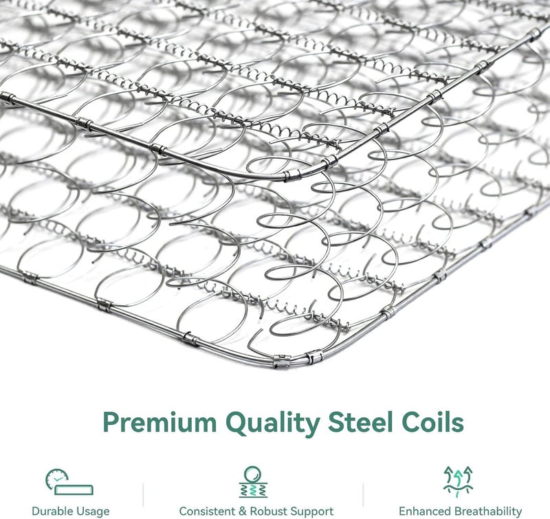 Novilla Twin Mattress, 8 Inch Twin Size Mattresses in a Box with Smartsâ„¢ Coil for Pressure Relief, Medium Plush Foam and Spring Hybrid Colchones with CertiPUR-US Certified for Kid for Kidss, White - Image 5