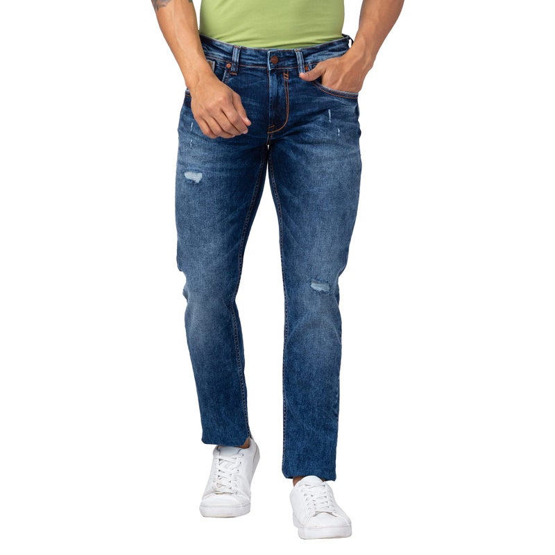 Spykar Men Dark Blue Cotton Regular Fit Narrow Length Jeans (Rover) - Image 2