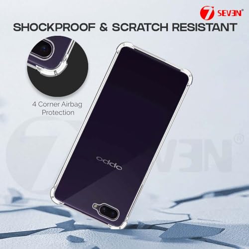 7-Seven 7SEVEN® Back Cover for Oppo A3S | Oppo A5 Transparent Mobile Back Case Shock Proof Design Camera Edges Protection Crystal Clear Phone Case Silicon Soft TPU and Flexible Bumper Phone Cover - Image 4