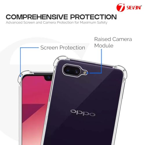7-Seven 7SEVEN® Back Cover for Oppo A3S | Oppo A5 Transparent Mobile Back Case Shock Proof Design Camera Edges Protection Crystal Clear Phone Case Silicon Soft TPU and Flexible Bumper Phone Cover - Image 3