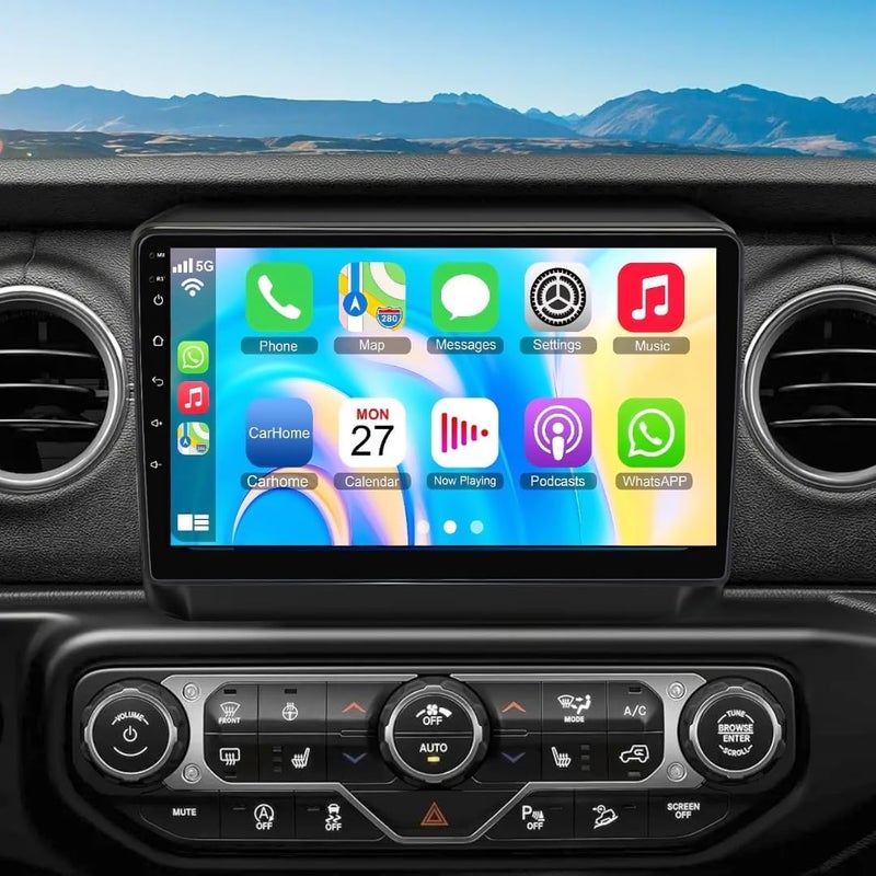 Vierex Car Stereo for Jeep Wrangler JL 2018-2021 & Gladiator JT 2020-2021, Android Touch Screen Radio with Wireless CarPlay & Android Auto, GPS Navigation, WiFi, Bluetooth, DSP, AHD Backup Camera Included (4GB RAM 32GB ROM) - Image 1