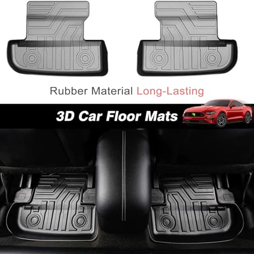 KUST 3D Floor Mats for Ford Mustang 2015-2024 2025 (NOT for Mach-E), Mustang All Weather Floor Mats, TPE Car Mats 2 Row Floor Liners Durable Odorless Non-Slip High Edges - Image 4